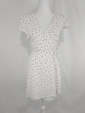 Brandy Melville Women's Robbie Floral Print Wrap Mini Dress